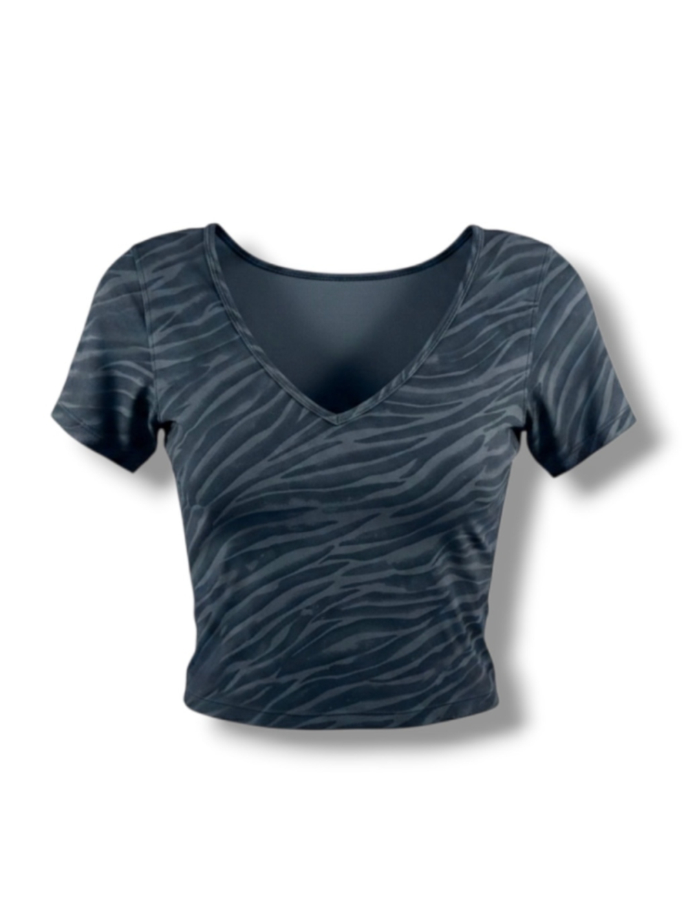 Lululemon Nulu Cropped Slim Yoga SS in Le Tigre Camo Deep Coal Size XS